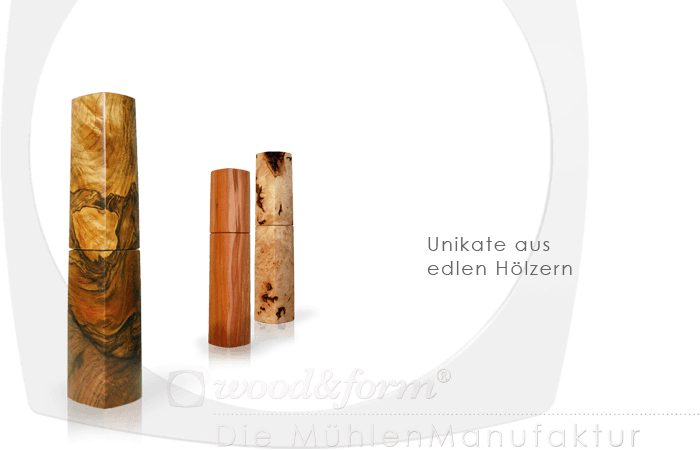 Woodandform Salz- und Pfeffermühlen – Unikate aus edlem Holz