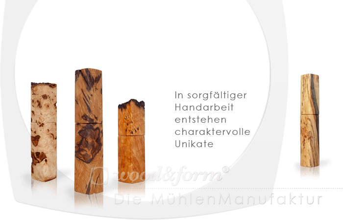 Woodandform Salz- und Pfeffermühlen – Unikate in Handarbeit